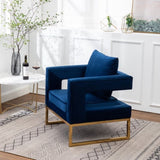 Lenola Contemporary Upholstered Accent Arm Chair, Blue T2574P164509