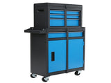 4-Drawer Locking Steel Tool Cart Blue & Black Two-Tone Design 63076679