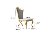 Gorgeous Streamlined High Back Grey fabric stainless steel dining chair, set of 2 W2723P193694
