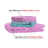 Colorful Glitter Bedding Girly Turquoise Blue Pink and Purple Pastel Colors Duvet Cover 3 Piece 88113699