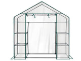 Mini Walk-In Greenhouse with PVC Cover, 4-Shelf Indoor Outdoor Garden Plant Shelves, Roll-Up Zipper 00416149