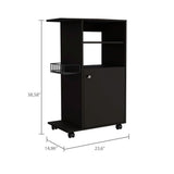DEPOT E-SHOP Opal Kitchen Cart, Single Door Cabinet, Four Casters, Black B097133124