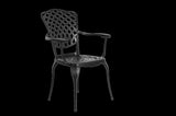 3 Piece Patio Bistro Set Cast Aluminum Bistro Table and Chairs Set of 2 with Umbrella Hole,All W640P251285
