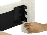 Queen Size White Boucle Upholstered Platform Bed B108P160258