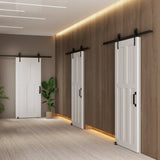 CRAZY ELF 32" x 84" Five Panel Real Primed Door Slab, DIY Panel Door, Modern Interior Barn Door, W936104280