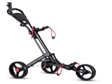 2-Step Folding Golf Cart - Durable Aluminum Frame with EVA Maintenance-Free Wheels 27263729