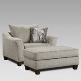 Camero Cafe Fabric 2-Piece Living Room Set, Accent Chair and Ottoman, Gray T2574P195448