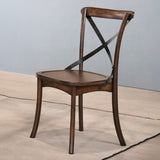 Dark Oak Finish Dining Side Chairs Set of 2 Wooden Kitchen Furniture X-Design Metal Accent Black B2741P327428