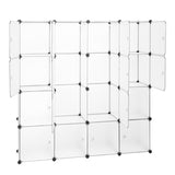 ZNTS Modular Closet Organizer Plastic Cabinet, 16 Cube Wardrobe Cubby Shelving Storage Cubes Drawer Unit, 66443111