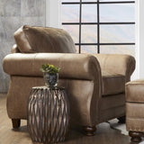 Leinster Fabric Armchair with Antique Bronze Nailheads in Jetson Ginger T2574P196587