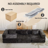 Compression Sofa,Convertible Floor Sofa Bed with Fixed-Shape Frame, Boneless Modular Sectional 51374558