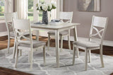 ZNTS Antique White Finish 5pc Dining Set Rectangular Table and 4 Side Chairs Wooden Dining Kitchen B011P170679