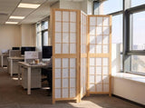 3.94ft 3-Panel Folding Screen Painted Natural Wood Finish, Split-Section 36347050