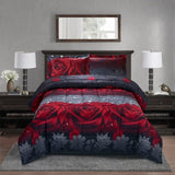 3D Comforter set 3 Pieces Rose Love Romantic Moment Print Comforter Set with Microfiber Fabric and 24276385