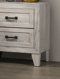 Bedside Table White Wash Finish Striking Elegant 1pc Nightstand Contemporary Style Black Bar Pull B2741P326716