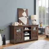 2 Doors Cabinet Farmhouse Cabinet, Farmhouse TV Stand Barn Design,Modern Farmhouse TV Media Stand, W1758P199936