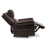 ZNTS Lazell Leather with Nailhead Double Power Recliner - Power Heardrest - Typy C - USB -Side Pocket 1911181606