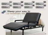 Twin-XL Electric Lift Bed for Seniors - Wired Remote Control with One-Touch Backrest Lift & Leg 58076837