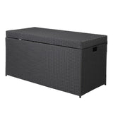 ZNTS Simple And Practical Outdoor Ratton Deck Box Storage Box Black Four-Wire 93424533