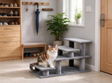2/3/4-Step Pet Stairs, Flexible Setup Cat Stairs for Bed & Sofa, Gray 02303451