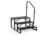 Heavy Duty 3-Step RV Step Stool with Adjustable Handrail 660LBS Capacity Metal Stairs 85763373
