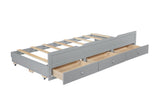 Twin Size Bed Headboard, Footboard, Trundle and Three Storage Drawers, Twin Size Pine Wood Bed W504P197161