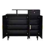 ON-TREND Elegant Shoe Cabinet with Arched Doors and Drawer, Cream Style Storage Sideboard with WF321210AAB