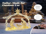6ft Silver Roof 190LED Lights Nativity Scene Garden Jesus Decoration 74630382
