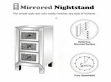 () 3-Drawer Nightstand with Crushed Diamond Drawer Fronts MDF Drawer Unit with 48304302
