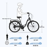 7 Speed, Steel Frame, Multiple Colors 24 Inch Ladies Bicycle W1019P165868