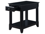 Black Accent Table with Bottom Shelf B062P181362