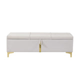 Elegant Upholstered Storage Ottoman,Storage Bench with Metal Legs for Bedroom,Living Room,Fully N733P207788A