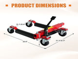 Hydraulic Car Wheel Dolly, 1500 LBS, 12" Heavy Duty Vehicle Positioning Jack with Ratcheting Foot W2680P518198