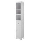 Tall Bathroom Cabinet, Freestanding Storage Cabinet with Drawer, MDF Board, Adjustable Shelf, White 18363202