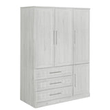 4 Door Wardrobe Armoire Closet with 3 Drawers, White 43584069