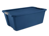 (2 pack) 34 Gallon Extra-Large Storage Bin, Plastic Storage Container with Latch Lid, Blue (Shipment 43472071