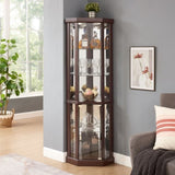 Corner Lighted Curio Cabinet Corner Glass Cabinet Lighted Curio Cabinet Corner Display Case for W2275P194425