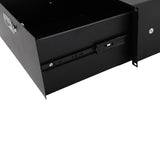 ZNTS 19" 4U Steel Plate DJ Drawer Equipment Cabinet with Keys Black 24357019