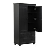 ZNTS Tall Storage Cabinet with Three Drawers for Bathroom/Office, Black N725P183256B