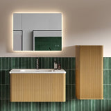 CC0414S306 Natural Oak Bathroom Floating Side Cabinet, Wall-mounted Storage Cabinet for Small W1865P248762