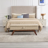 COOLMORE Teddy wool fabric, solid wood feet for solid weighing, and bed end stool with storage W1539P242722