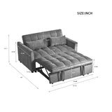 Modern Velvet Loveseat Futon Sofa Couch Pullout Bed, Small Love Seat Lounge Sofa w/Reclining T3411P309627