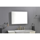 32x24 Inch LED Backlit Bathroom Mirror with Metal Frame, Wall Mounted Vanity Mirror with Smart Touch 93611282