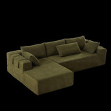 Modern Chenille Upholstered Sectional Couch Set,Modular 108" L Shaped Sectional Living Room W834P240005