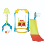 ZNTS 5 in 1 Slide and Swing Playing Set, Toddler Extra-Long Slide with 2 Basketball Hoops, Football, W2181139398