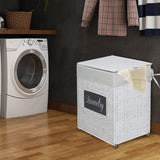 ZNTS Laundry Hamper with Lid Laundry Basket with Handles Liner Bag Paper Woven Hampers for Laundry 37252677