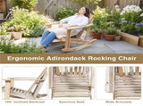 High Fanned Back Outdoor Rocker, 4.5" Wide Armrests Soothing Rocking Motion for Backyard 29305189