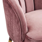 Upholstered Barrel Accent Chair With Wooden Legs N768P175907B
