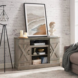 Farmhouse Classic Media TV Stand Antique Entertainment Console for TV up to 50" with Open and Closed W1758105873