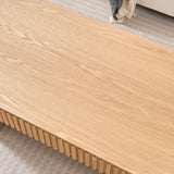 51.18'' Oval Wood Coffee Table With Drawer Mid Century Modern Coffee Table Unique Coffee Table for W876P246438